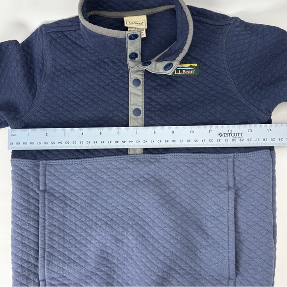 L.L. Bean Kids Quilted Blue Colorblock Snap Quarter Pullover Sweatshirt Size 4 - Picture 14 of 16